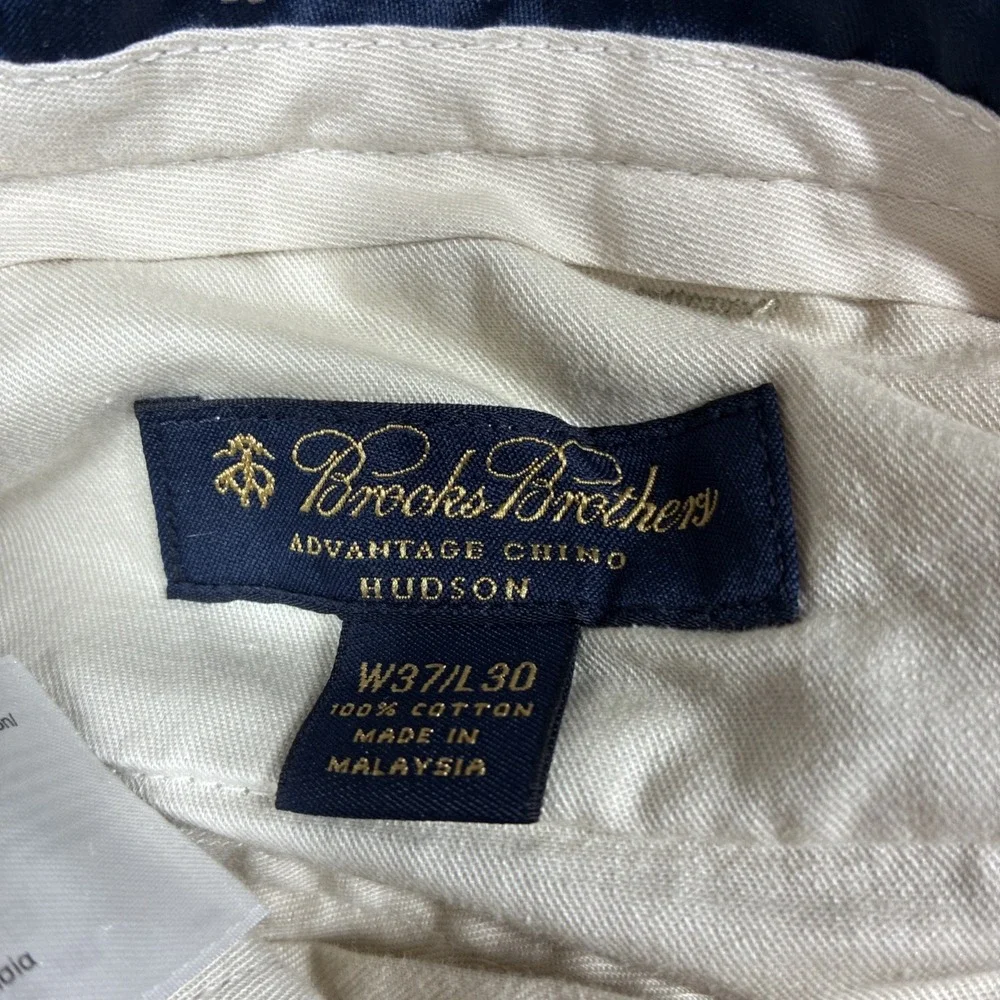 Brooks Brothers Advantage Chino Hudson Khaki Mens Size 37x30 Preppy Business